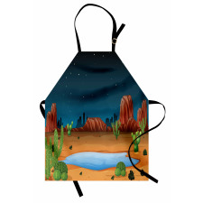 Cactus Plants Starry Sky View Apron