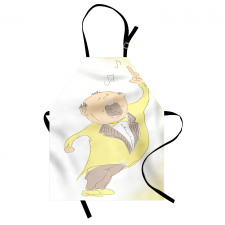 Singing Man Pastel Sketch Apron