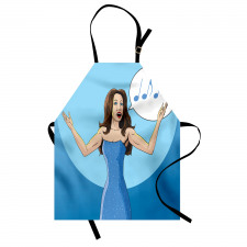 Comic Book Art Singing Woman Apron