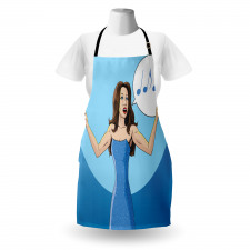 Comic Book Art Singing Woman Apron