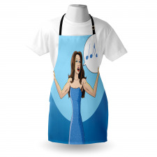 Comic Book Art Singing Woman Apron