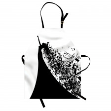 Black and White Singer Woman Apron