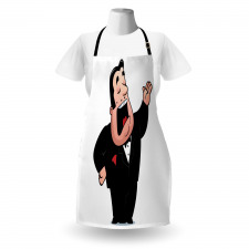 Cartoon Singer Man in Smokin Apron