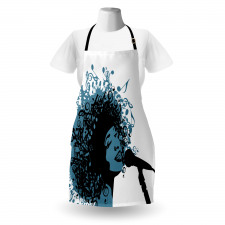 Singer Afro Music Note Hair Apron