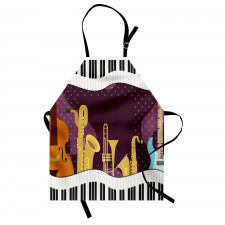 Cartoon Musical Instruments Apron