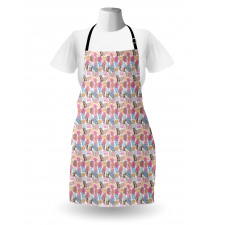 Colorful Doodle Leaves Apron