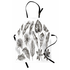 Monochrome Exotic Leaf Apron