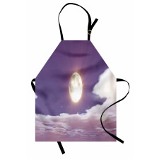 Dramatic Moon and Clouds Apron