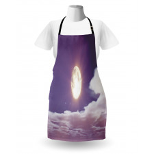 Dramatic Moon and Clouds Apron