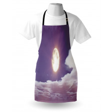 Dramatic Moon and Clouds Apron