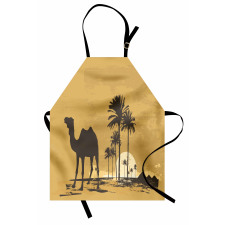 Camel and Palm Trees Sunset Apron