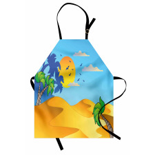 Cartoon Desert Landscape Palms Apron