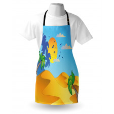 Cartoon Desert Landscape Palms Apron