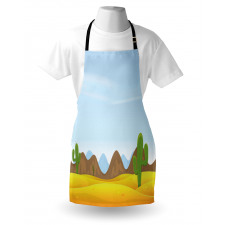 Cactus Plants Mountains Desert Apron