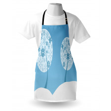 Round Snowflake Trees Apron