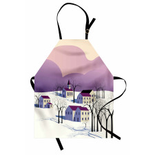 Graphical Village Scene Apron