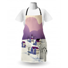 Graphical Village Scene Apron