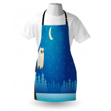 Owl on Tree Branch Art Apron