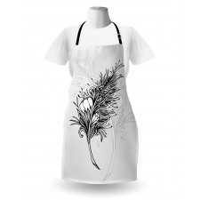 Doodle Style Plumage Boho Apron