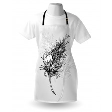 Doodle Style Plumage Boho Apron