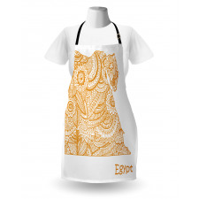 Egypt Map Flower Apron