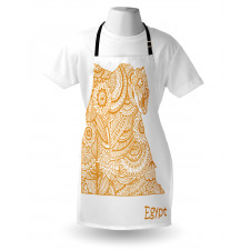 Egypt Map Flower Apron