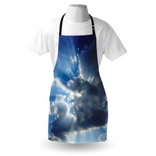 Güneş Mutfak Önlüğü Bulutlar Mavi Temalı