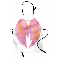 Watercolor Heart Rock Sign Apron