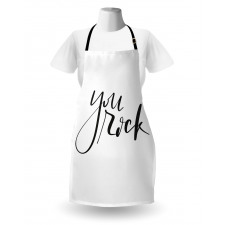 Monochrome Cursive Motto Apron