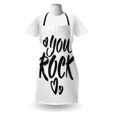 Monochrome Cursive Wording Apron