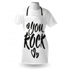 Monochrome Cursive Wording Apron