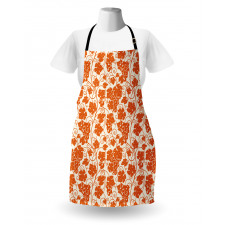 Monochrome Grape Leaves Art Apron