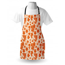 Monochrome Grape Leaves Art Apron