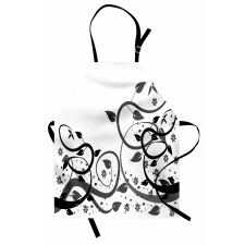 Grey Tones Abstract Leaves Apron