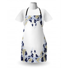 Framed Grape Leaves Graphic Apron