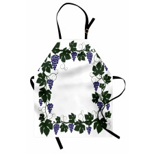 Grape Leaves Frame Graphic Apron