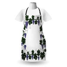 Grape Leaves Frame Graphic Apron