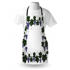 Grape Leaves Frame Graphic Apron