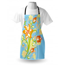 Retro Style Tiger Lily Art Apron