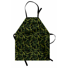 Dark Tones Abstract Ivy Grape Apron