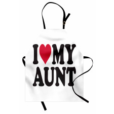 I Love My Aunt Bold Text Font Apron