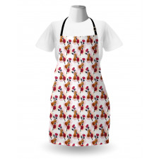 Striped Lavatera Flowers Apron