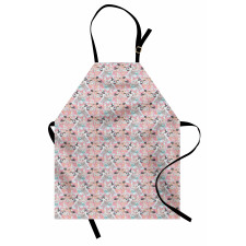 Asters on a Pale Blue Back Apron