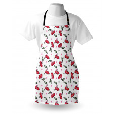 Fruits on Bicolour Hearts Apron