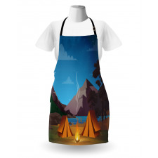 Camping in Woods at Night Apron