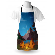 Camping in Woods at Night Apron