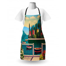 Mediterranean Romantic Scene Apron