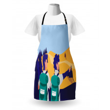 Adventurous Men in Hiking Apron