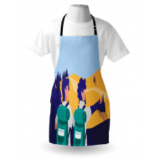 Adventurous Men in Hiking Apron