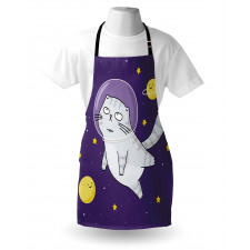 Cat Astronaut Cartoon Apron